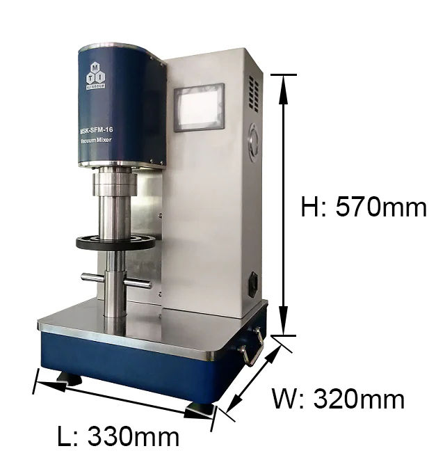 Desk-Top Dual-Shaft Planetary Vacuum Mixer w/ Optional Containers (50-500ml) up to 600 RPM -MSK-SFM-16 - Image 3