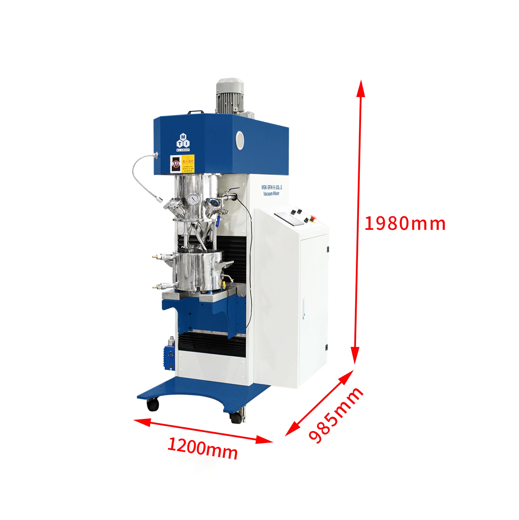 10 L Planetary Vacuum Mixer with Vacuum Pump and Water Chiller - MSK-SFM-9-10L - Image 5