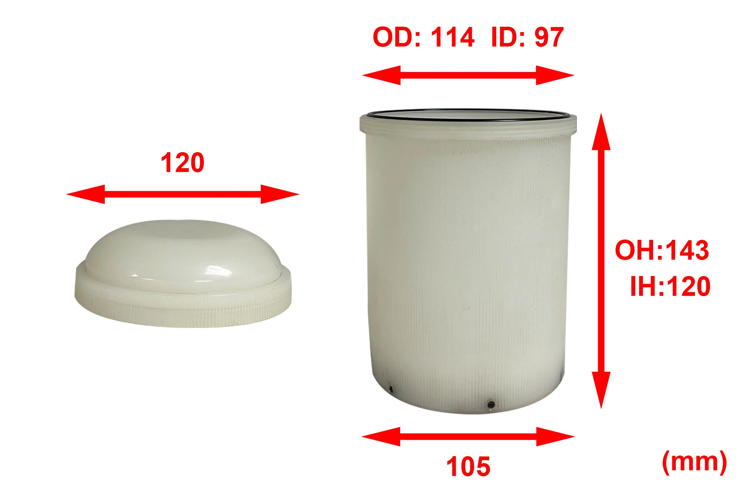 Nylon jar of SFM-2 milling machine (1000ml, 4pcs/package) - MJ-2-1000NL - Image 4