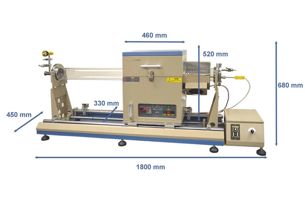 900 ºC Max Sliding RTP (4" OD) Tube Furnace with Rapid IR Heating - OTF-1200X-RTP-4-SL - Image 2