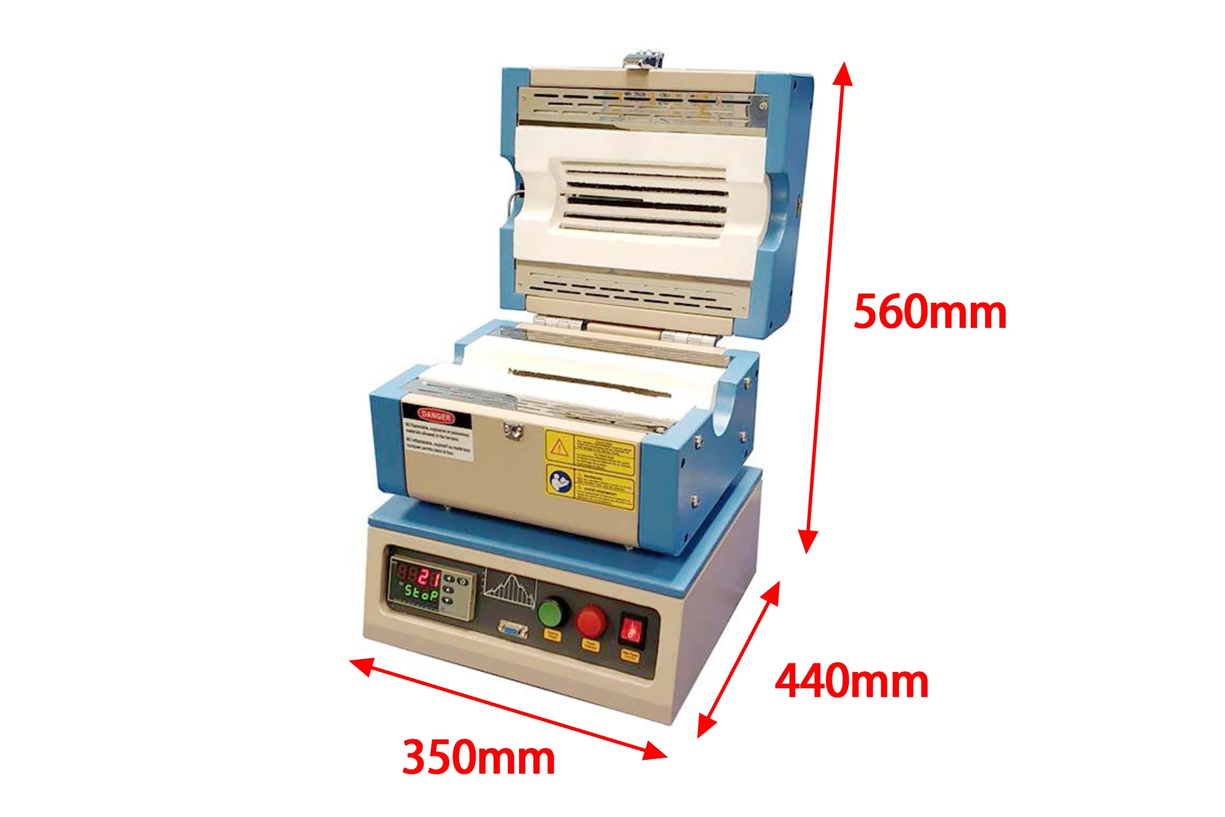 1200°C Compact Split Tube Furnace (8" heating zone) w/ Vacuum Flanges & Optional Tube Size - OTF-1200X-S - Image 4