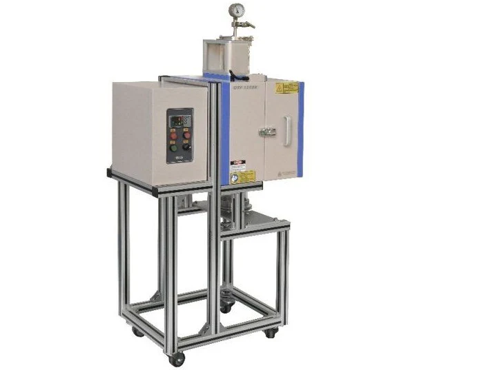 1200°C  5'' Vertical Quartz Tube Furnace with SS Vacuum Flanges - OTF-1200X-S-VT-5 - Image 2