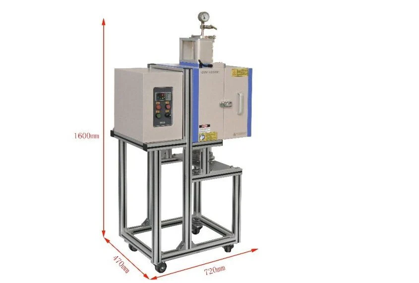 1200°C  5'' Vertical Quartz Tube Furnace with SS Vacuum Flanges - OTF-1200X-S-VT-5 - Image 5