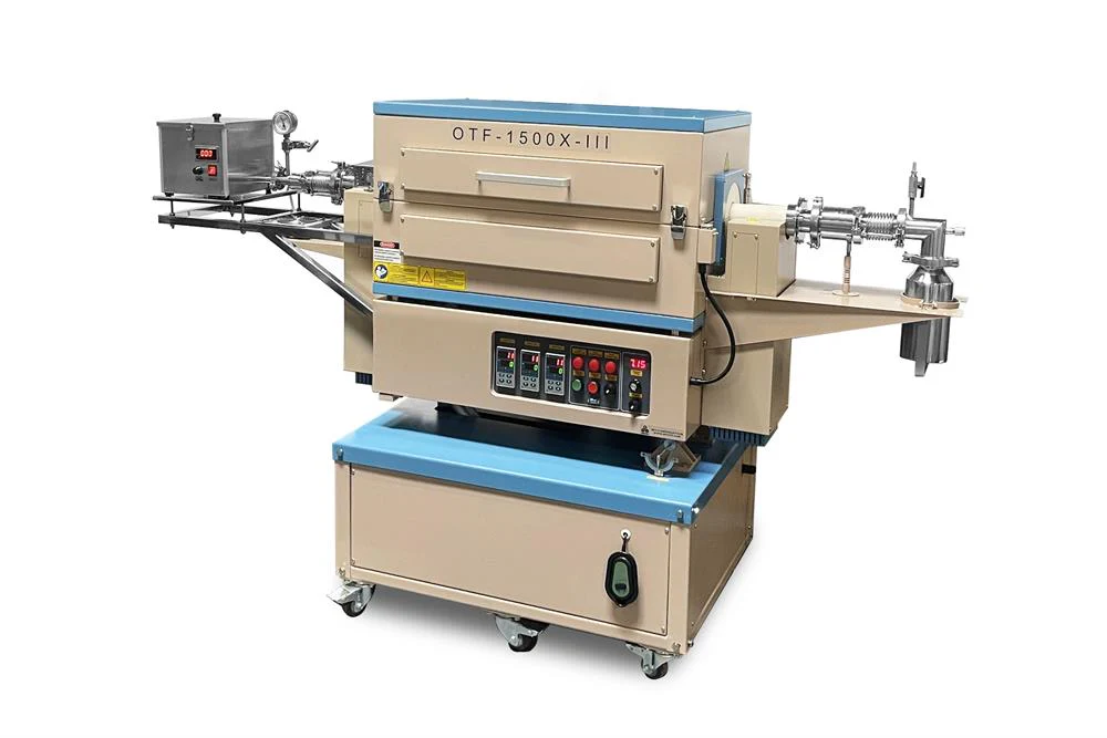 1500C 3-Zone Rotary 60mm Furnace with Automatic Feeding & Receiving System - OTF-1500X-III-R60-AF - Image 2