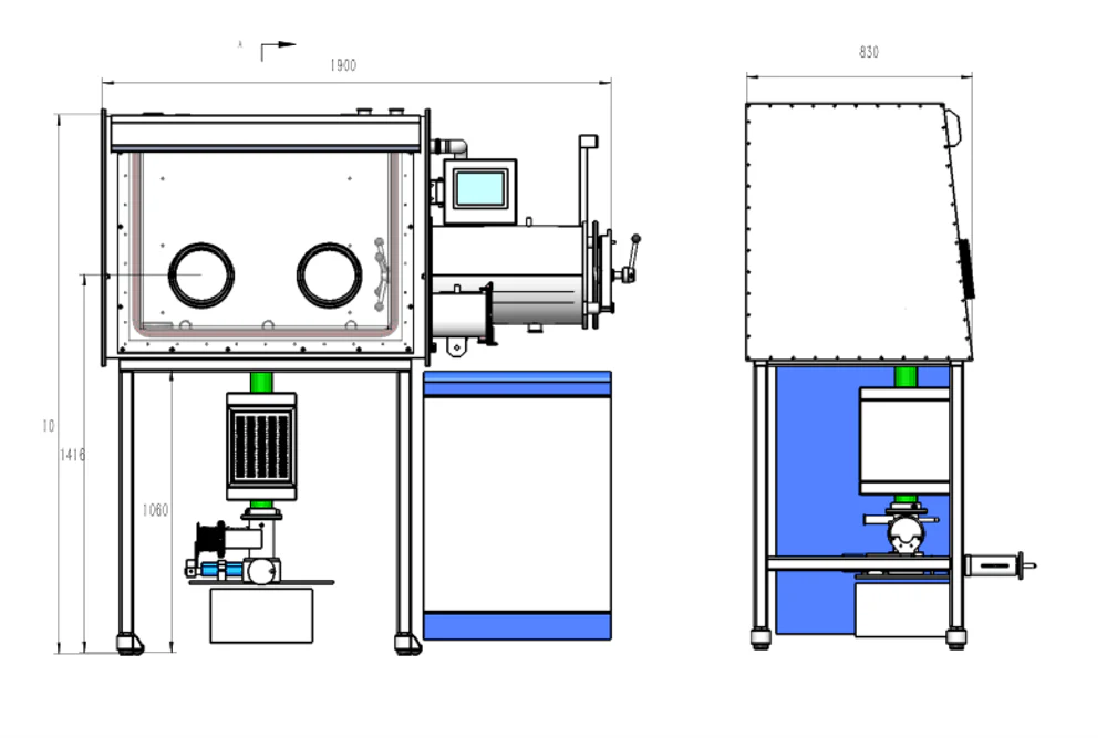 1500C Atmosphere Controlled Quenching Furnace with Glovebox - OTF-1500X-VGB - Image 3