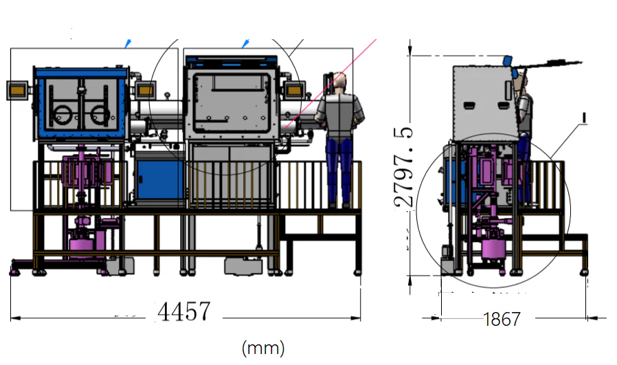 1500C Atmosphere Controlled Quenching Furnace with Glovebox - OTF-1500X-VGB - Image 4