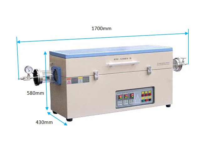 36" Three-Zone Split Tube Furnace w/ Optional Tube & Flange (3.14" / 5'' O.D, 1200C Max) - OTF1200XIII - Image 2