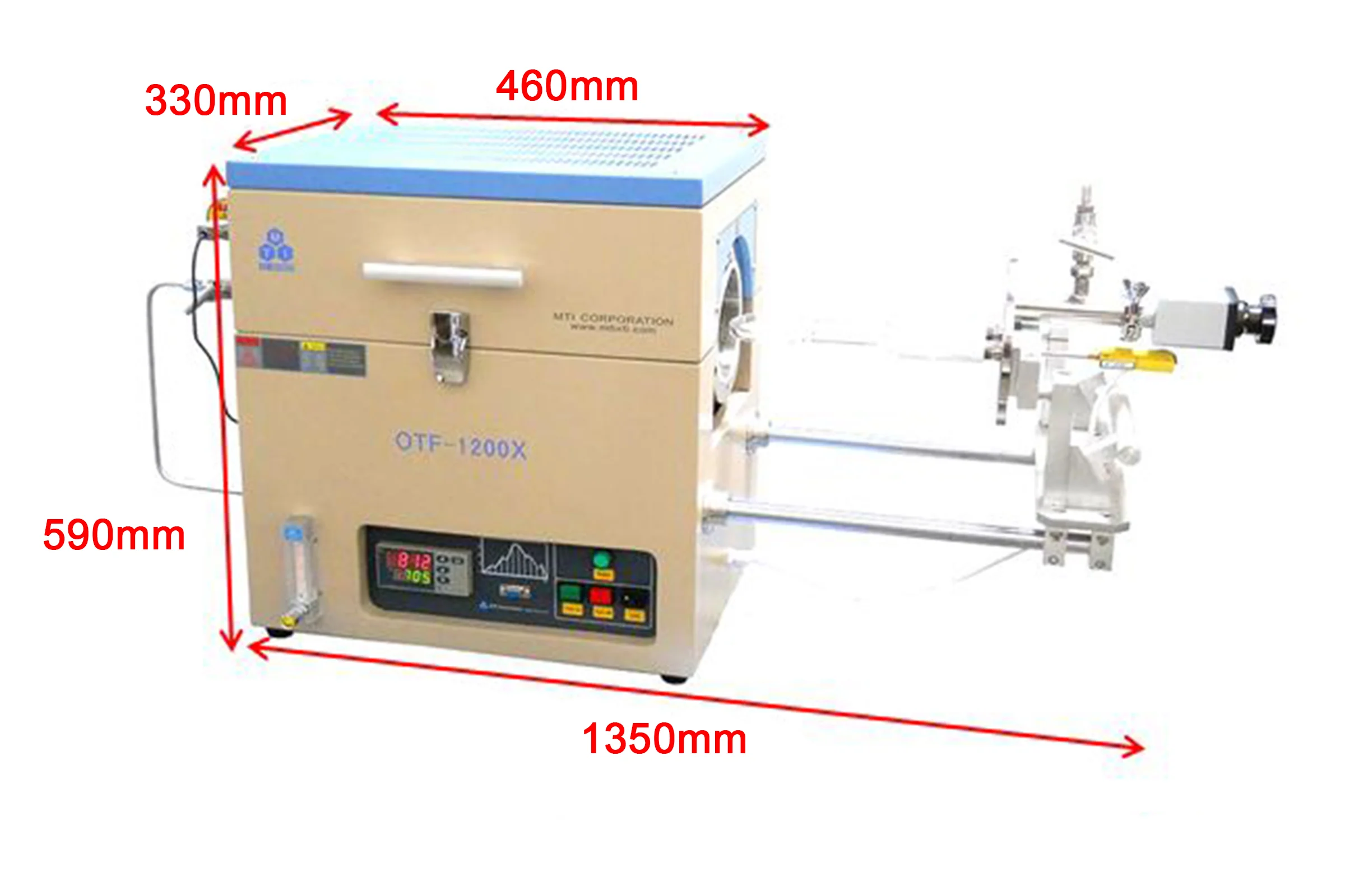 Compact Atmosphere Controlled RTP Furnace with 4" ID Quartz Tube up to 1100°C - OTF1200XRTP4 - Image 3