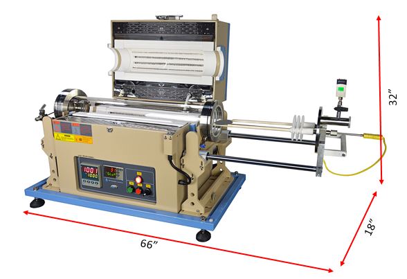1200°C Max. Heating 4" Tube Furnace with Sliding Flange - OTF1200XSF4 - Image 2