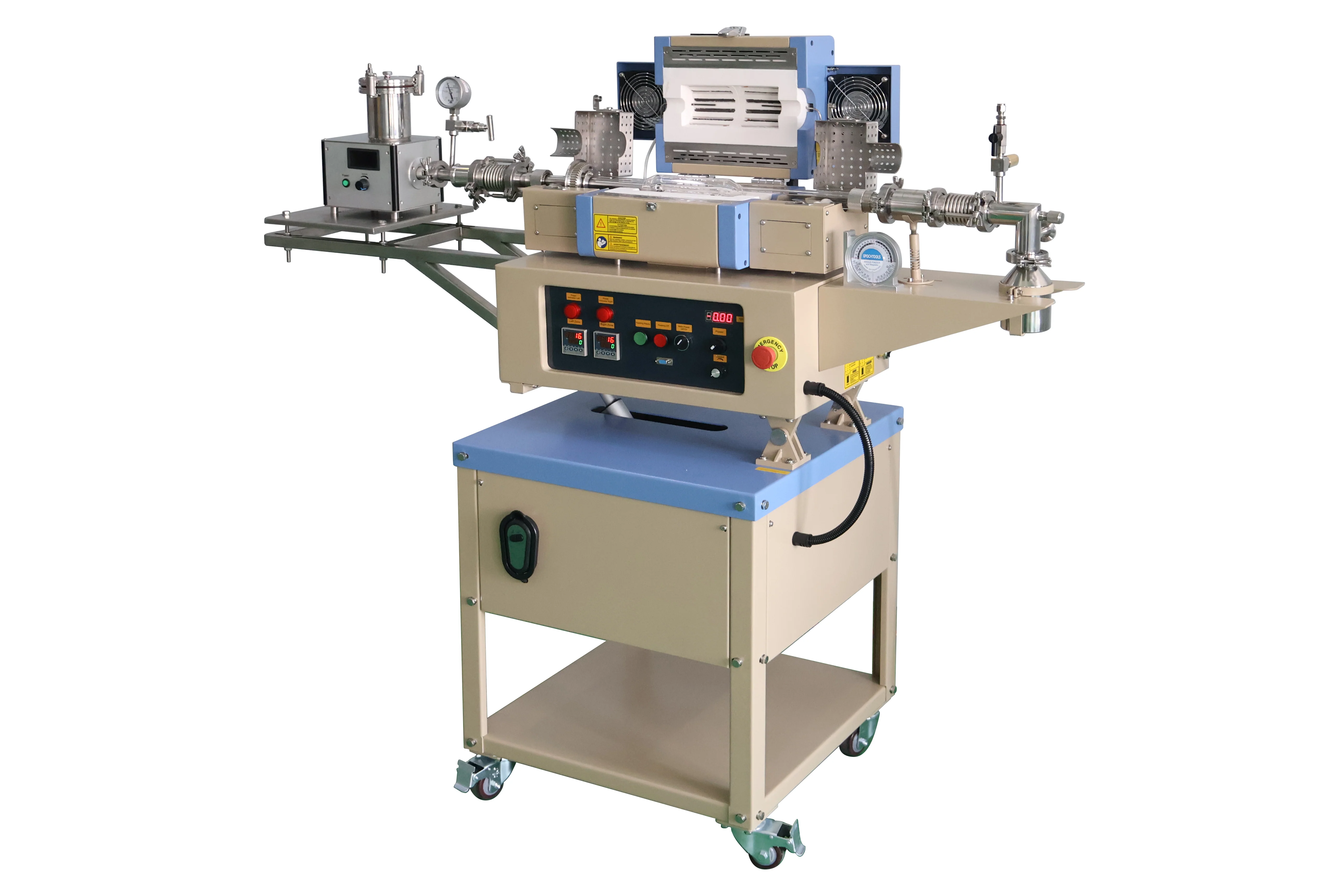 1100°C Dual-Zone Rotary Tube Furnace with Automatic Feeding & Collecting, 110V - OTF1200XIISR-AF - Image 2