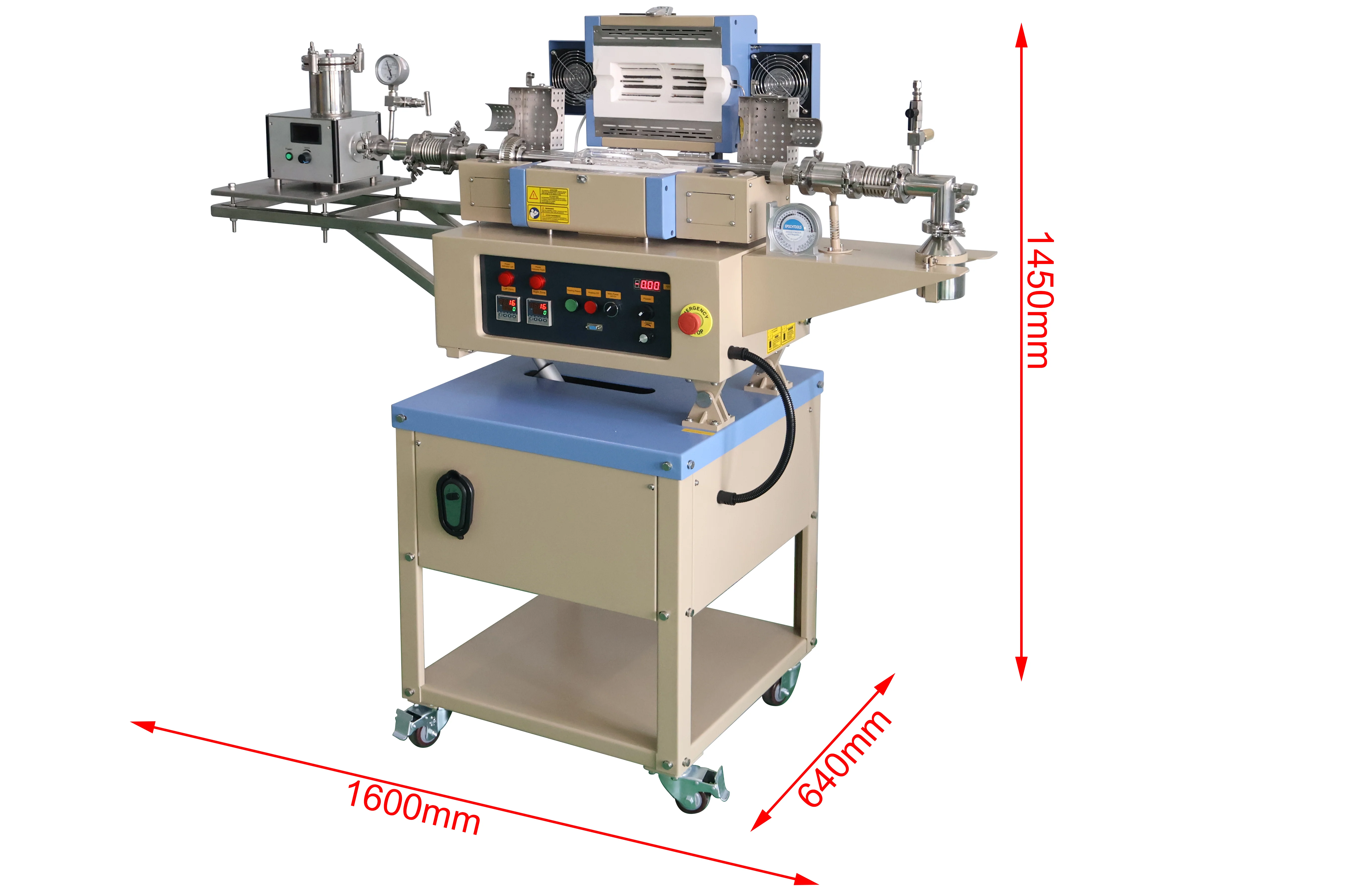 1100°C Dual-Zone Rotary Tube Furnace with Automatic Feeding & Collecting, 110V - OTF1200XIISR-AF - Image 4