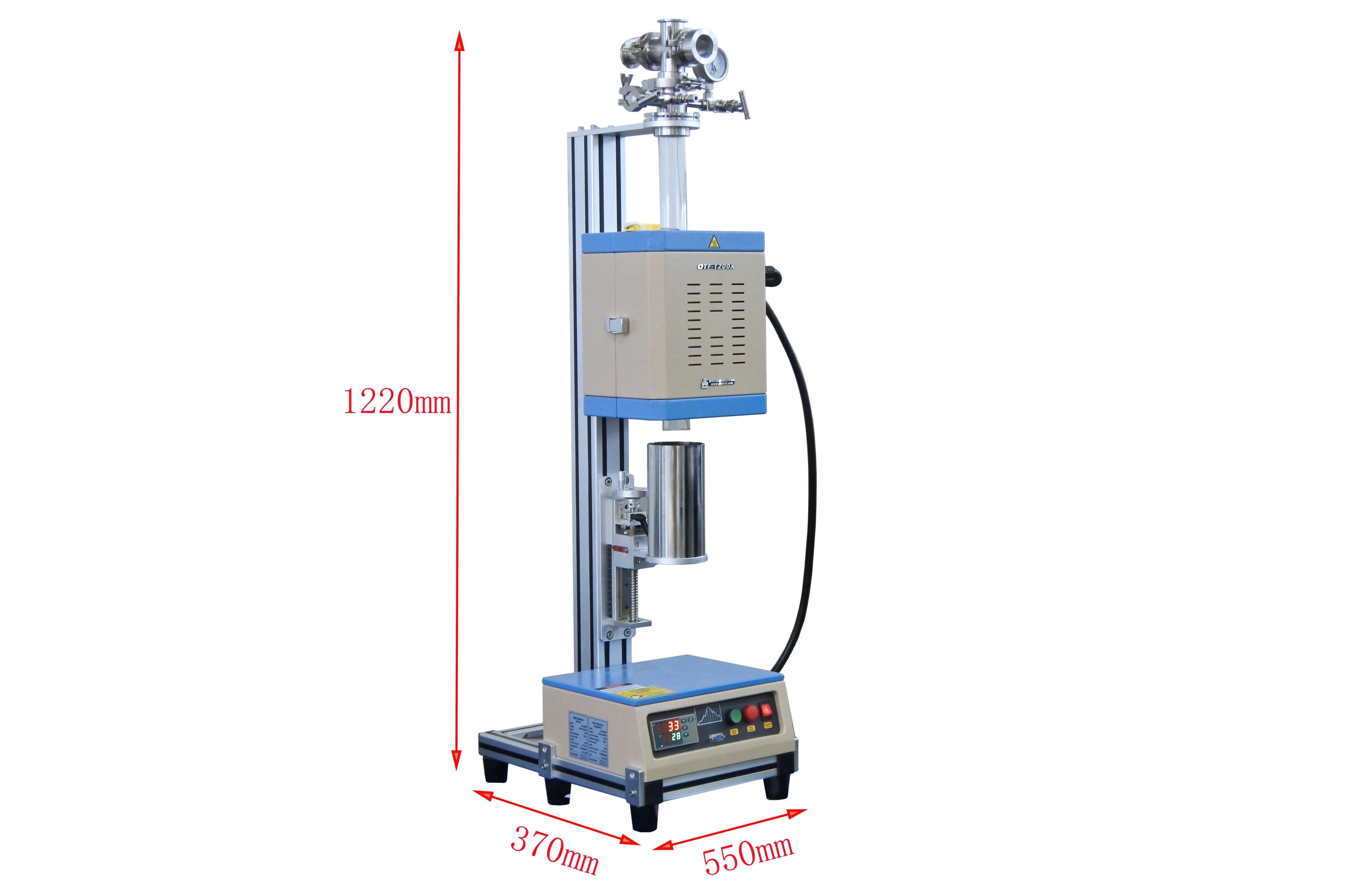 1200°C Max. Compact Inert Gas Quenching Furnace with 2" OD Quartz Tube - OTF1200XSVTQ - Image 3