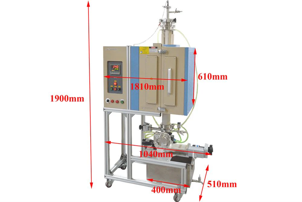 1500 C Atmosphere Controlled Quenching Furnace with 80 mm OD Alumina Tube - OTF1500XVTQ - Image 3