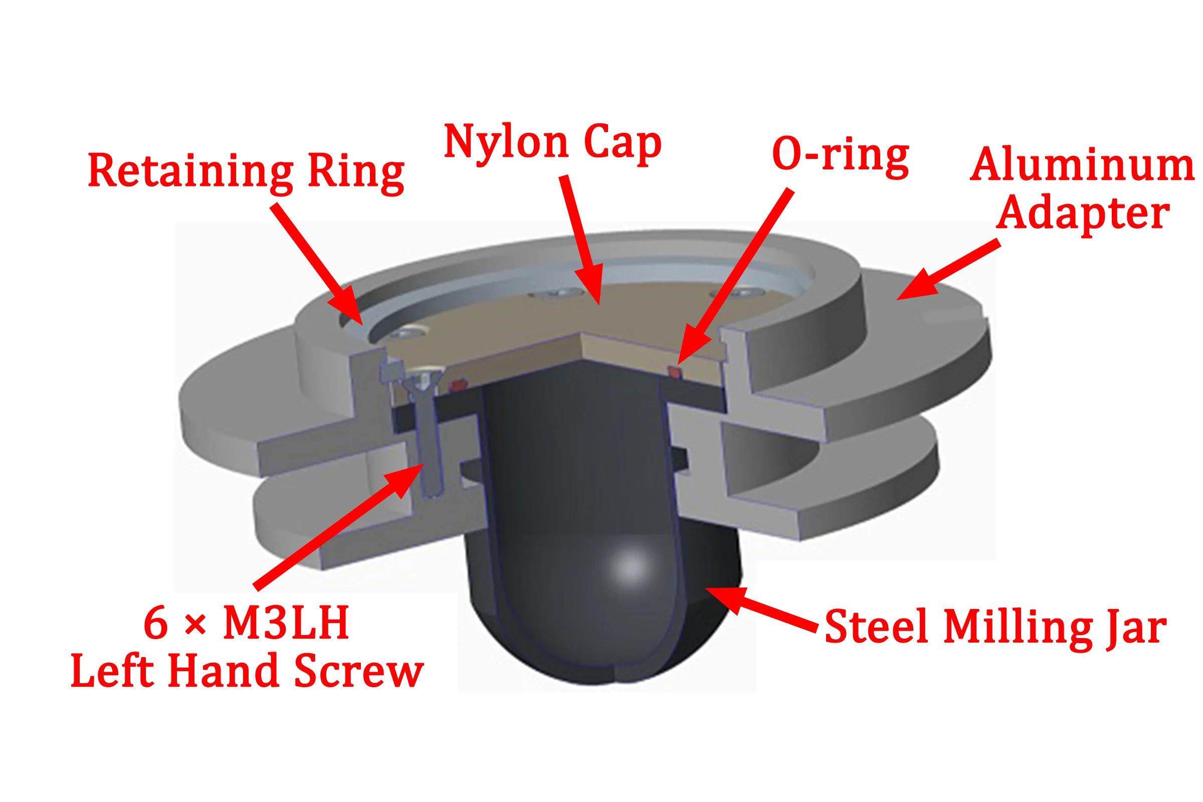 14 ml Air-Tight Alloy Container for Vacuum Planetary Centrifugal Milling - PCV-SS-14 - Image 4