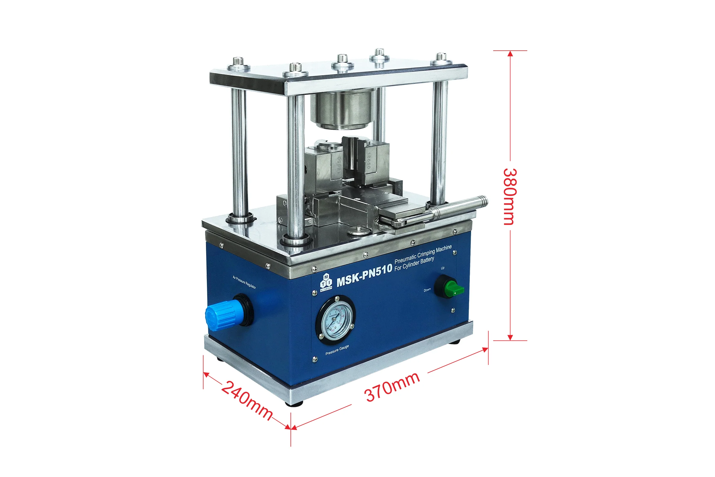 Pneumatic Crimping Machine for Cylindrical Cases (Optional: 32650, 26650, 21700, 18650, etc) - MSK-PN510 - Image 2