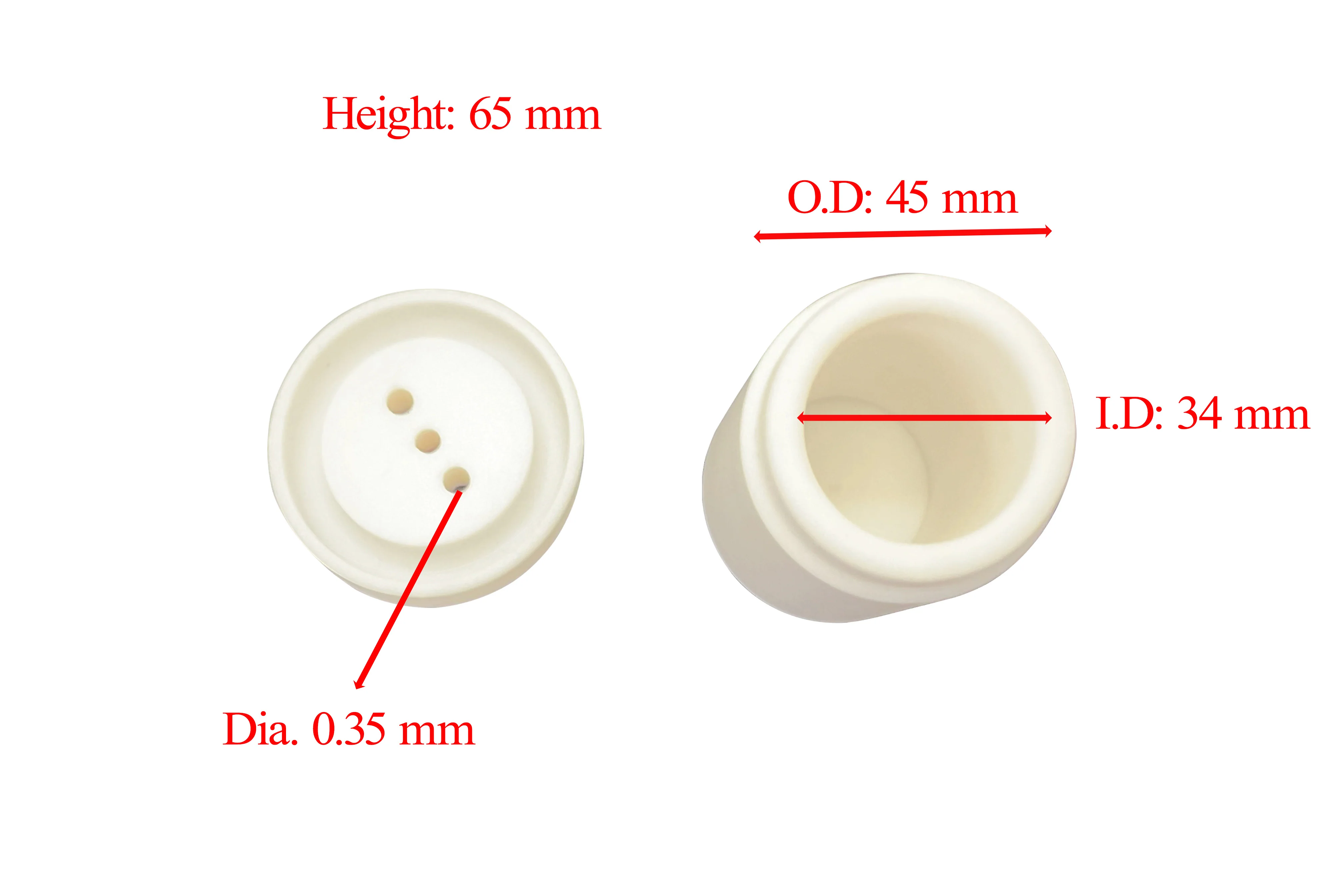 PTFE Cylindrical Liner with Lid for Hydrothermal Reactor - PTFE45D65H - Image 3