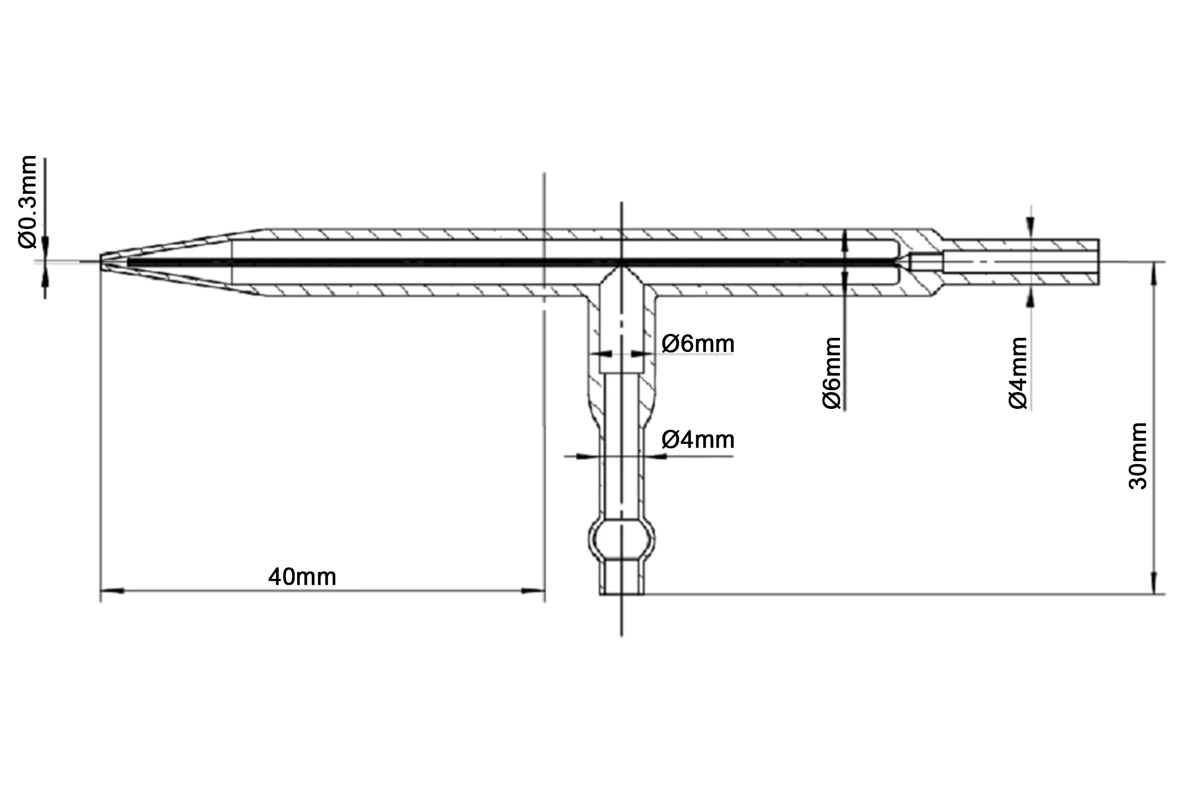 Quartz Tube Nozzle (6 mm Dia.) for Atomizing Spray up to 1100°C - TQ6D-SP - Image 2