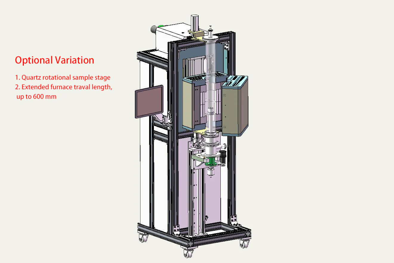 1200°C Max. Small Bridgman Crystal Growth Furnace with 2 heating Zone and  80 mm Quartz Tube - SKJ1200BG - Image 6