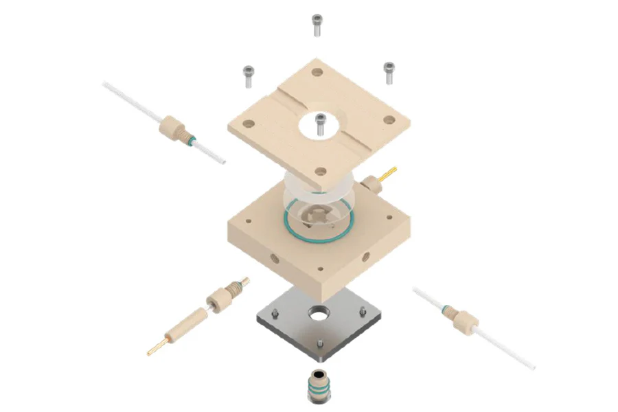 Split Electrochemical Flow Cell with Three-Electrode Configuration for In-situ XRD Research - SEFC-TEC-XRD - Image 2