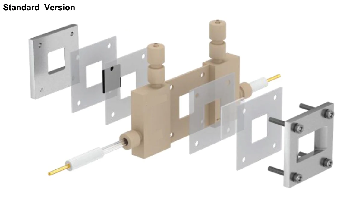 Split Electrochemical Flow Cell with Three-Electrode Configuration for Multifunctional (XRD+XAS+Raman) In-situ Research - SEFC-TEC-MF - Image 2