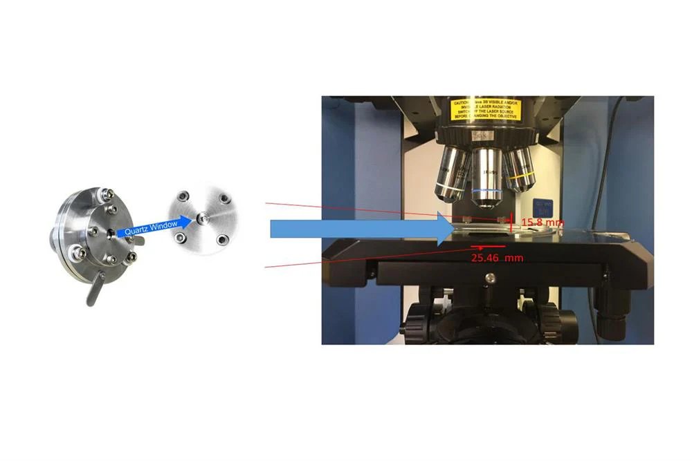 Split Test Cell with Quartz Window for In-situ Raman Analysis - EQ-STC-RAMAN - Image 3
