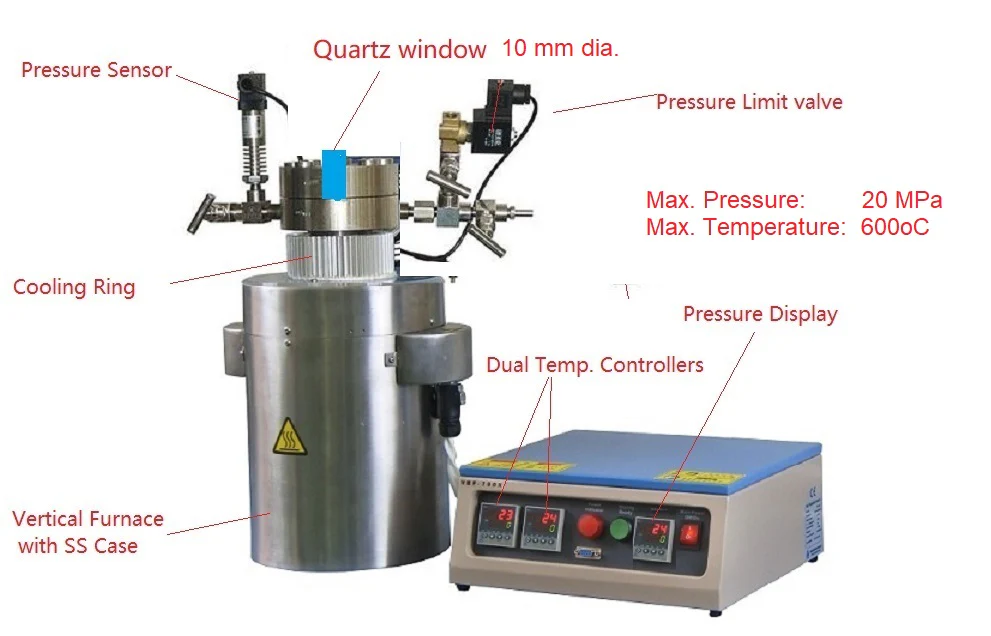 1100°C Vacuum Crucible Furnace with 4"OD x 8" H Quartz Chamber - VBF-1200S-VC - Image 2