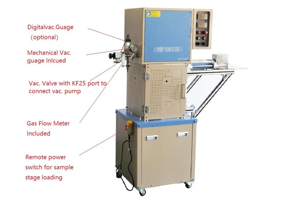 1200°C Bottom-loading Vacuum Furnace (8.6"IDX7.6"H) with Rapid Cooling -VBF-1200X-E8 - Image 4