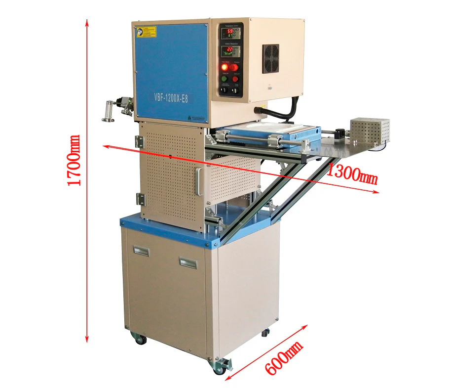 1200°C Bottom-loading Vacuum Furnace (8.6"IDX7.6"H) with Rapid Cooling -VBF-1200X-E8 - Image 5