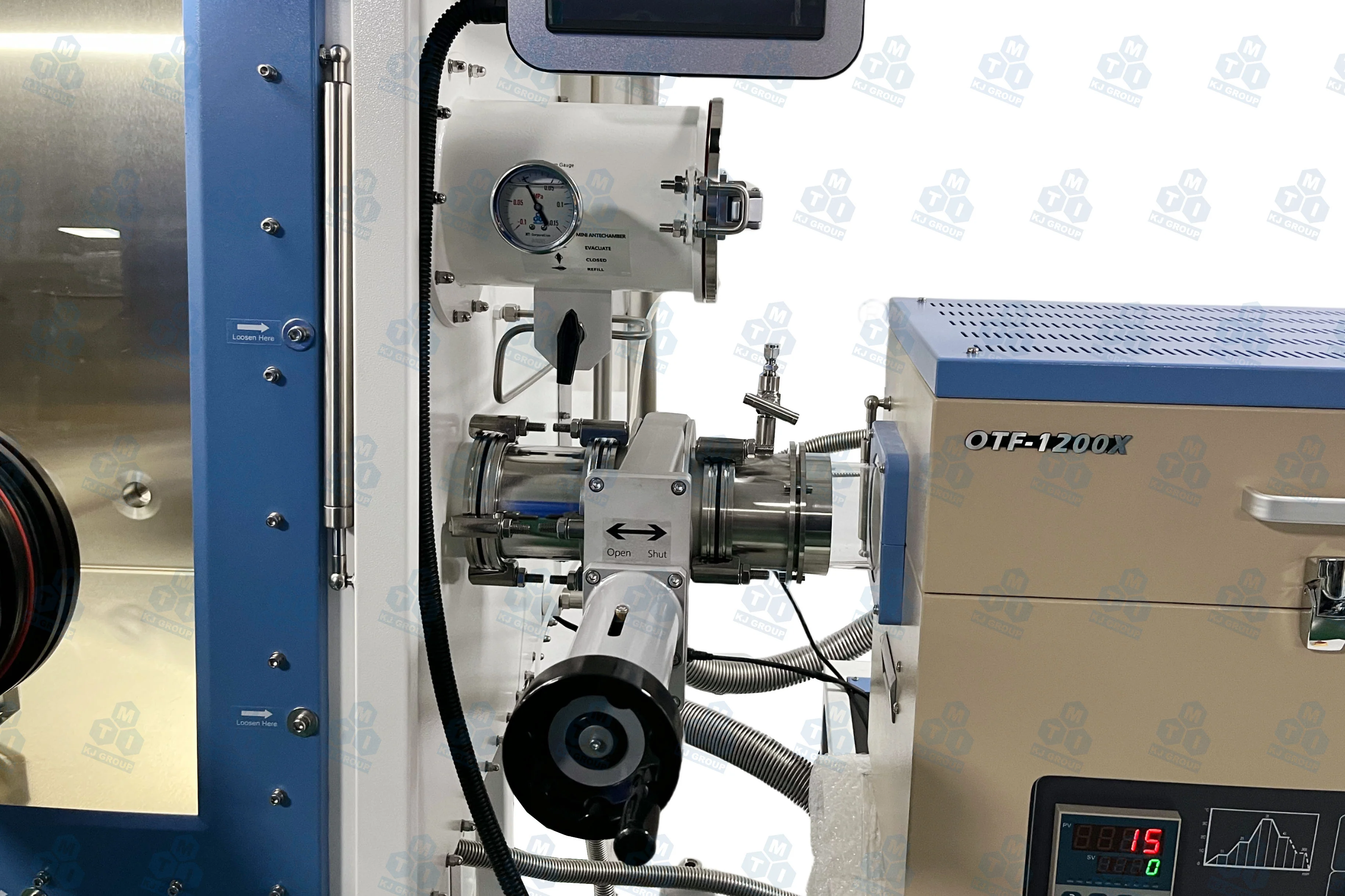 Glovebox with 1 PPM purification and Three 1200°C Max. Tube Furnaces  - OTF2-VBF-GB - Image 5
