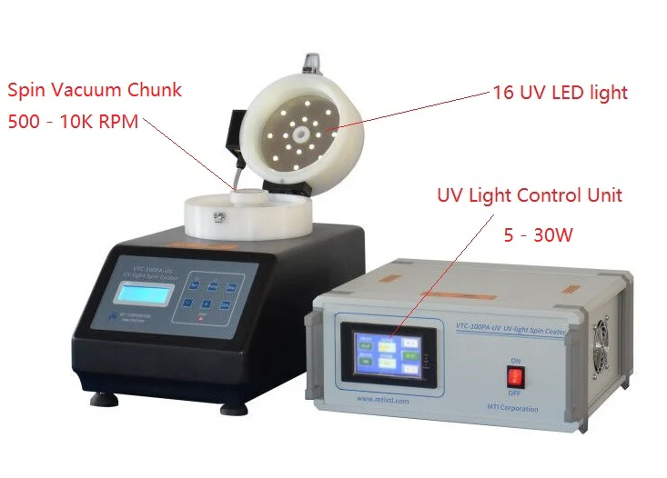 Hi-Speed Spin Coater (10K rpm & 5" max) w/ Optional Heating or UV Cover up to 200°C- VTC-100PA - Image 2