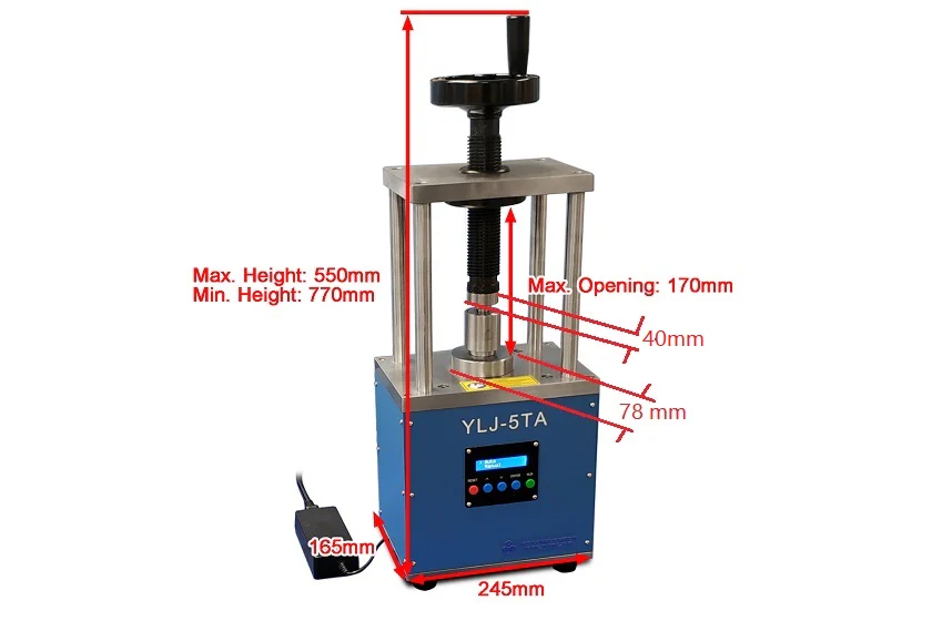 10T Electric Oil-less Press with Digital Programmable Pressure Controller (Ar Gas Compatible) - YLJ-10TA - Image 4