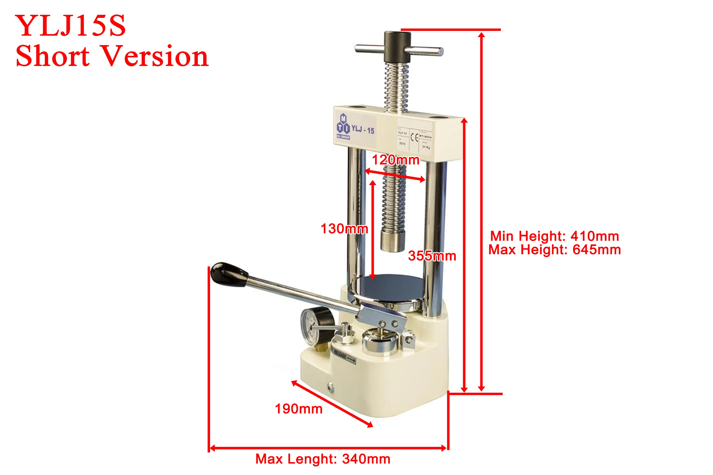 15T Compact Hydraulic Pellet Press for use in Glove-box - YLJ15 - Image 4
